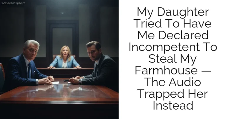 My Daughter Tried To Have Me Declared Incompetent To Steal My Farmhouse — The Audio Trapped Her Instead