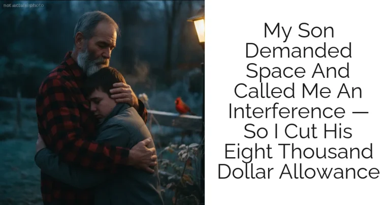 My Son Demanded Space And Called Me An Interference — So I Cut His Eight Thousand Dollar Allowance