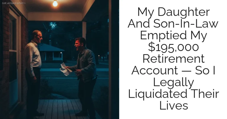 My Daughter And Son-In-Law Emptied My $195,000 Retirement Account — So I Legally Liquidated Their Lives
