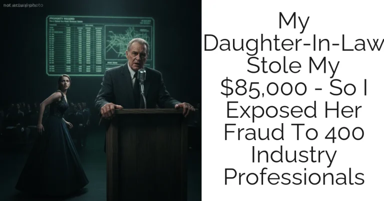 My Daughter-In-Law Stole My $85,000 - So I Exposed Her Fraud To 400 Industry Professionals