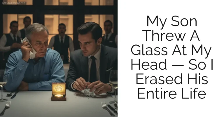 My Son Threw A Glass At My Head — So I Erased His Entire Life
