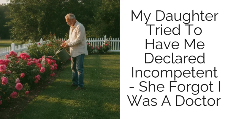 My Daughter Tried To Have Me Declared Incompetent - She Forgot I Was A Doctor