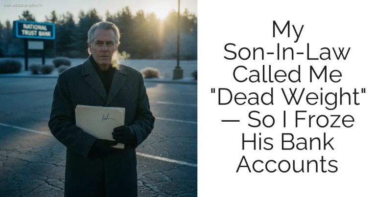 My Son-In-Law Called Me "Dead Weight" — So I Froze His Bank Accounts