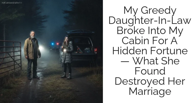 My Greedy Daughter-In-Law Broke Into My Cabin For A Hidden Fortune — What She Found Destroyed Her Marriage