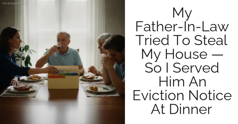My Father-In-Law Tried To Steal My House — So I Served Him An Eviction Notice At Dinner