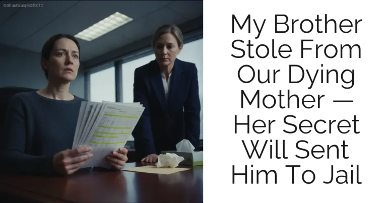 My Brother Stole From Our Dying Mother — Her Secret Will Sent Him To Jail