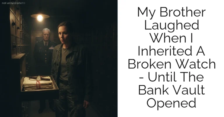 My Brother Laughed When I Inherited A Broken Watch - Until The Bank Vault Opened