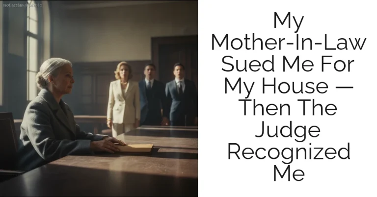 My Mother-In-Law Sued Me For My House — Then The Judge Recognized Me