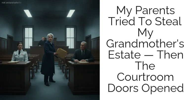 My Parents Tried To Steal My Grandmother's Estate — Then The Courtroom Doors Opened