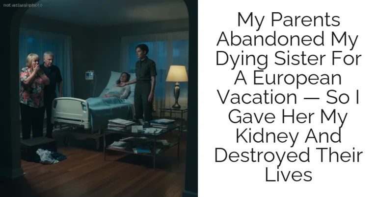 My Parents Abandoned My Dying Sister For A European Vacation — So I Gave Her My Kidney And Destroyed Their Lives