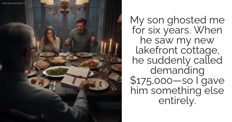 My son ghosted me for six years. When he saw my new lakefront cottage, he suddenly called demanding $175,000—so I gave him something else entirely.