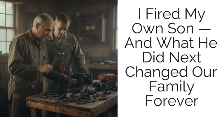 I Fired My Own Son — And What He Did Next Changed Our Family Forever