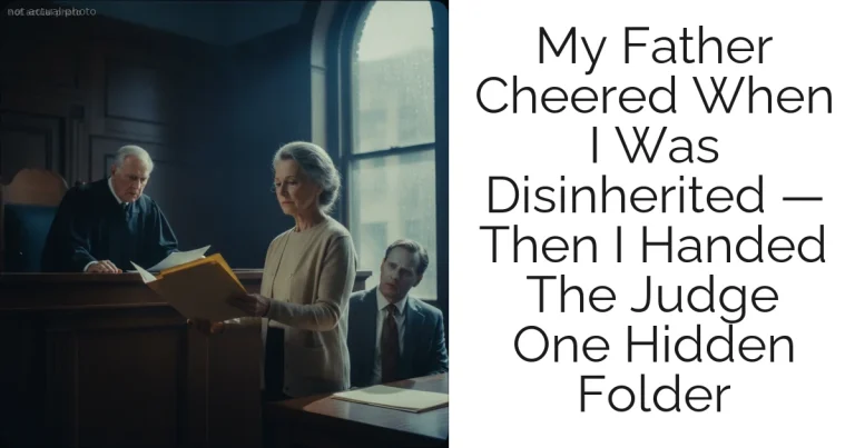 My Father Cheered When I Was Disinherited — Then I Handed The Judge One Hidden Folder