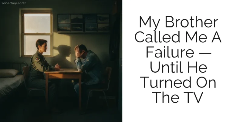 My Brother Called Me A Failure — Until He Turned On The TV