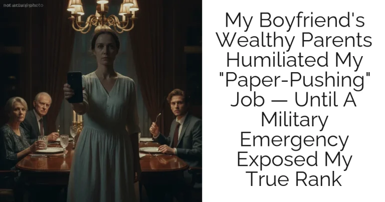 My Boyfriend's Wealthy Parents Humiliated My "Paper-Pushing" Job — Until A Military Emergency Exposed My True Rank
