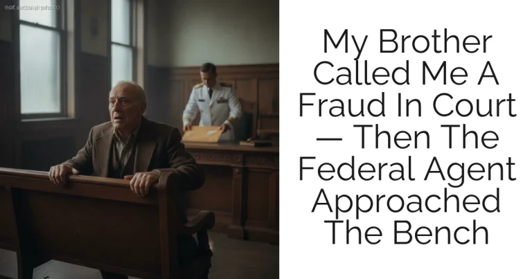 My Brother Called Me A Fraud In Court — Then The Federal Agent Approached The Bench
