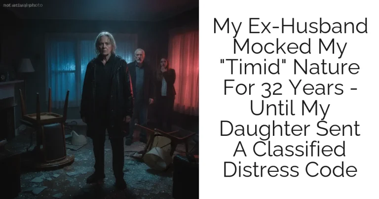 My Ex-Husband Mocked My "Timid" Nature For 32 Years - Until My Daughter Sent A Classified Distress Code