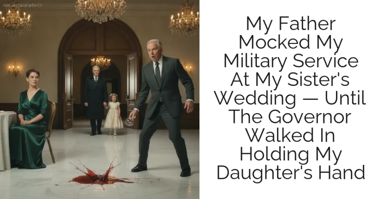 My Father Mocked My Military Service At My Sister's Wedding — Until The Governor Walked In Holding My Daughter's Hand