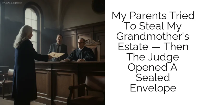 My Parents Tried To Steal My Grandmother's Estate — Then The Judge Opened A Sealed Envelope