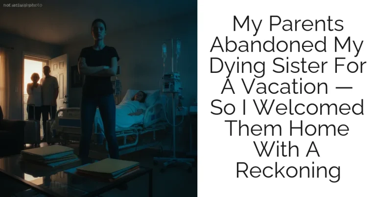 My Parents Abandoned My Dying Sister For A Vacation — So I Welcomed Them Home With A Reckoning