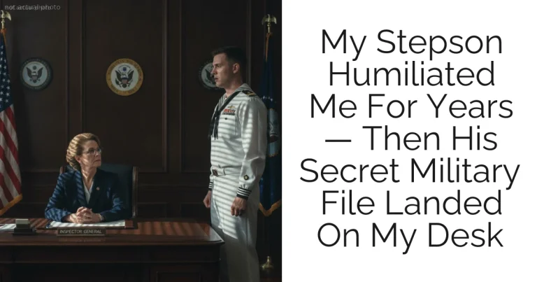 My Stepson Humiliated Me For Years — Then His Secret Military File Landed On My Desk