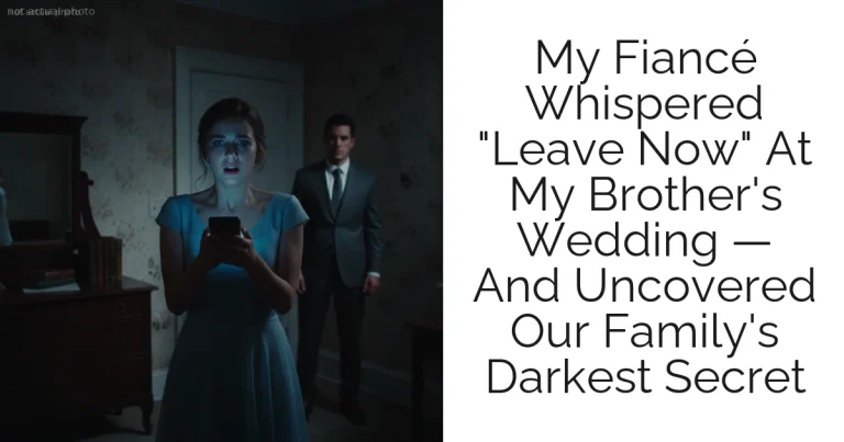 My Fiancé Whispered "Leave Now" At My Brother's Wedding — And Uncovered Our Family's Darkest Secret