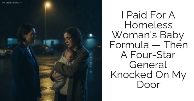 I Paid For A Homeless Woman's Baby Formula — Then A Four-Star General Knocked On My Door