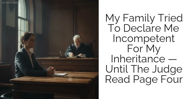 My Family Tried To Declare Me Incompetent For My Inheritance — Until The Judge Read Page Four