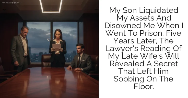 My Son Liquidated My Assets And Disowned Me When I Went To Prison. Five Years Later, The Lawyer's Reading Of My Late Wife's Will Revealed A Secret That Left Him Sobbing On The Floor.