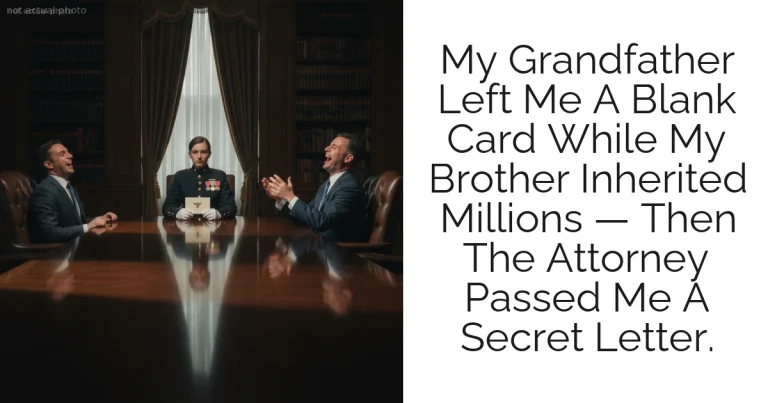 My Grandfather Left Me A Blank Card While My Brother Inherited Millions — Then The Attorney Passed Me A Secret Letter.