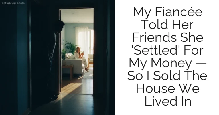 My Fiancée Told Her Friends She 'Settled' For My Money — So I Sold The House We Lived In