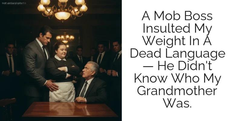 A Mob Boss Insulted My Weight In A Dead Language — He Didn't Know Who My Grandmother Was.