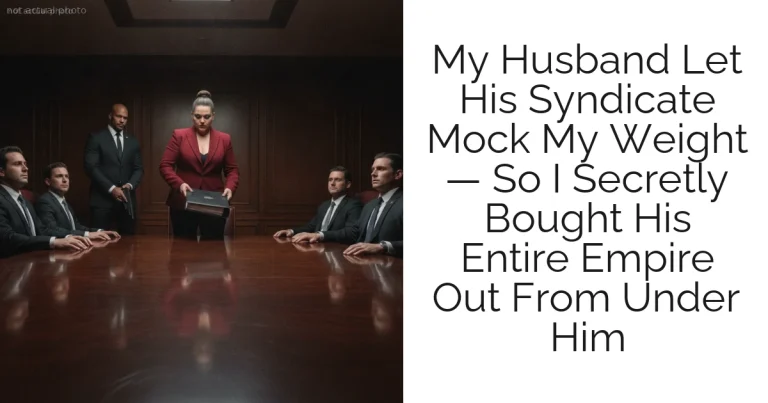 My Husband Let His Syndicate Mock My Weight — So I Secretly Bought His Entire Empire Out From Under Him