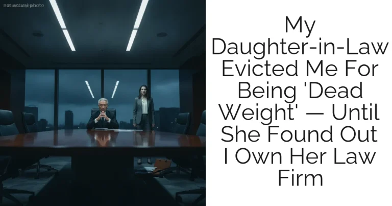 My Daughter-in-Law Evicted Me For Being 'Dead Weight' — Until She Found Out I Own Her Law Firm