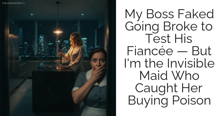 My Boss Faked Going Broke to Test His Fiancée — But I'm the Invisible Maid Who Caught Her Buying Poison