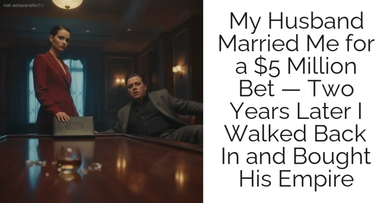 My Husband Married Me for a $5 Million Bet — Two Years Later I Walked Back In and Bought His Empire
