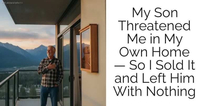 My Son Threatened Me in My Own Home — So I Sold It and Left Him With Nothing