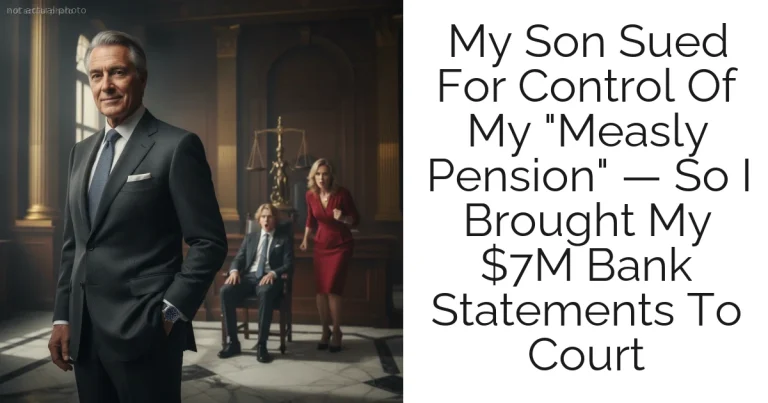 My Son Sued For Control Of My "Measly Pension" — So I Brought My $7M Bank Statements To Court