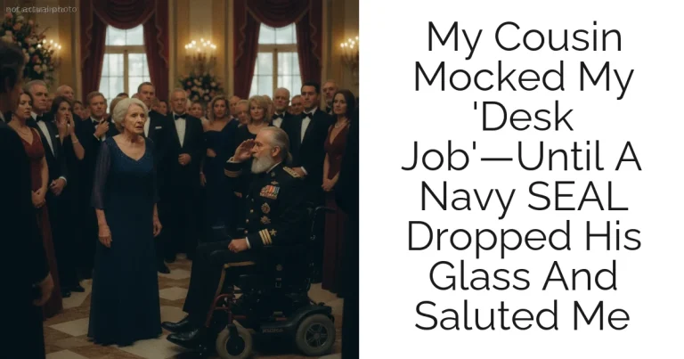 My Cousin Mocked My 'Desk Job'—Until A Navy SEAL Dropped His Glass And Saluted Me