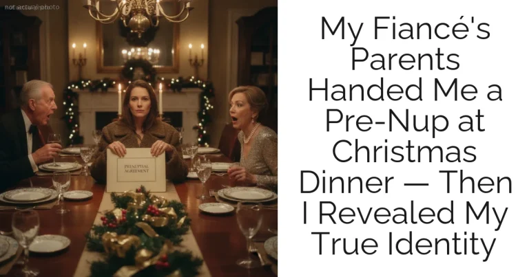 My Fiancé's Parents Handed Me a Pre-Nup at Christmas Dinner — Then I Revealed My True Identity