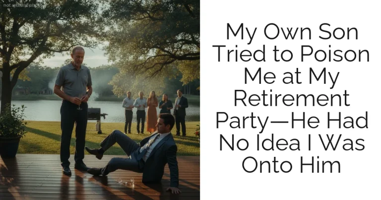 My Own Son Tried to Poison Me at My Retirement Party—He Had No Idea I Was Onto Him