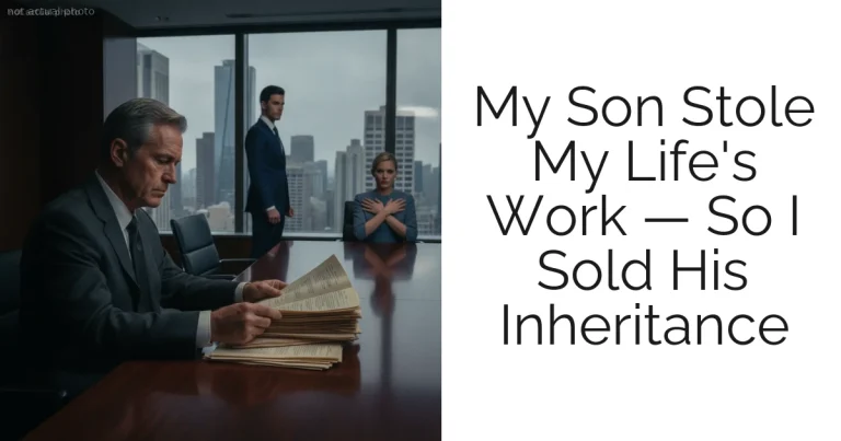 My Son Stole My Life's Work — So I Sold His Inheritance