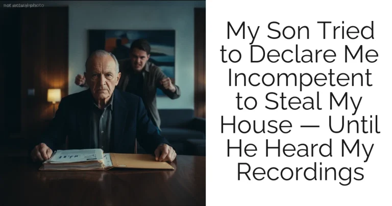 My Son Tried to Declare Me Incompetent to Steal My House — Until He Heard My Recordings
