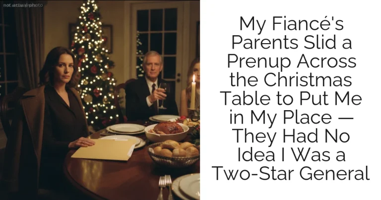 My Fiancé's Parents Slid a Prenup Across the Christmas Table to Put Me in My Place — They Had No Idea I Was a Two-Star General