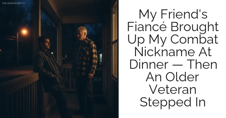 My Friend's Fiancé Brought Up My Combat Nickname At Dinner — Then An Older Veteran Stepped In