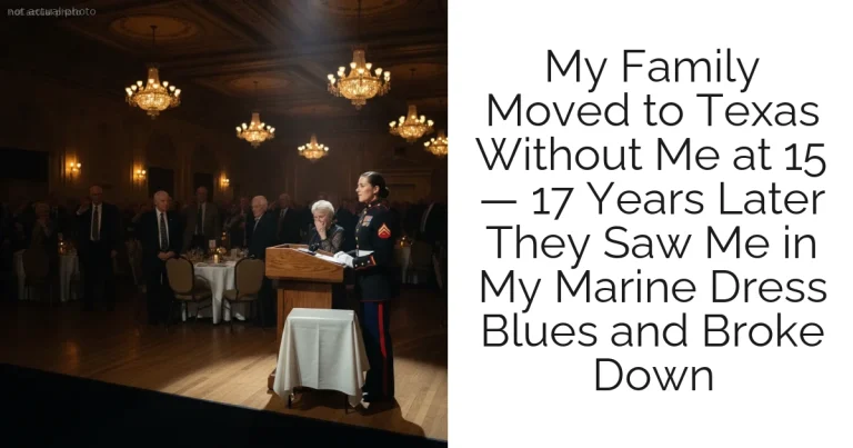 My Family Moved to Texas Without Me at 15 — 17 Years Later They Saw Me in My Marine Dress Blues and Broke Down