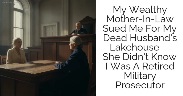 My Wealthy Mother-In-Law Sued Me For My Dead Husband's Lakehouse — She Didn't Know I Was A Retired Military Prosecutor