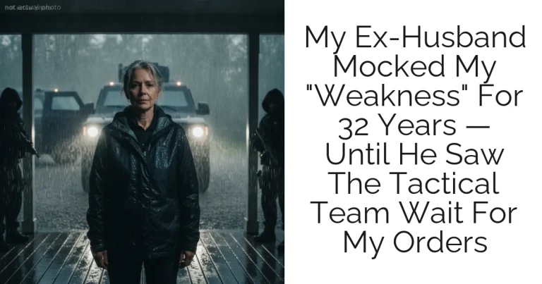 My Ex-Husband Mocked My "Weakness" For 32 Years — Until He Saw The Tactical Team Wait For My Orders
