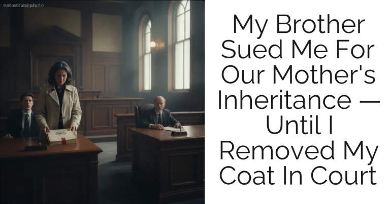 My Brother Sued Me For Our Mother's Inheritance — Until I Removed My Coat In Court