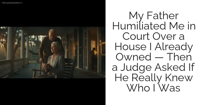 My Father Humiliated Me in Court Over a House I Already Owned — Then a Judge Asked If He Really Knew Who I Was